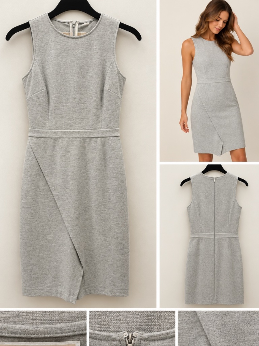 Michael Michael Kors Gray Sleeveless Sheath Dress Size 2